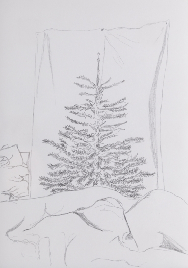 Juliette Blightman Jonasstr, Berlin, 2015 Graphite on Paper Paper: 8 1/4 x 5 7/8 inches (21 x 14.9 cm) frame: 9 1/4 x 7 1/2 inches (23.5 x 19.1 cm)