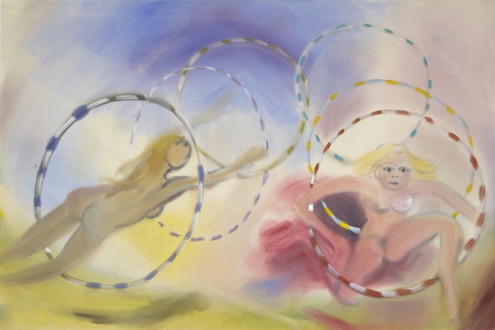 Sophie von Hellermann Jumping Through Hoops, 2013 Pigment and acrylic emulsion on canvas 79 1/4 x 118 3/8 inches (201 x 300.5 cm)