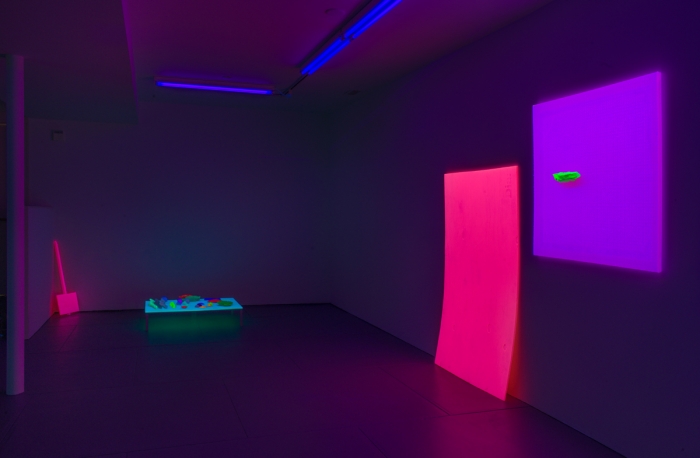 Installation view, Jacqueline Humphries, the Dan Flavin Institute, Bridgehampton, New York, 2019