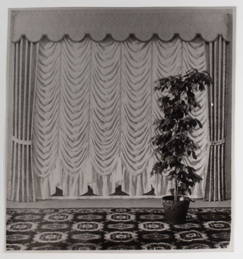 Konrad Lueg Untitled (Gardine mit Gummibaum), Unknown Photo paper Paper: 10 3/8 x 9 7/8 inches (26.5 x 25 cm) Frame: 16 3/8 x 14 1/4 inches (41.5 x 36 cm)
