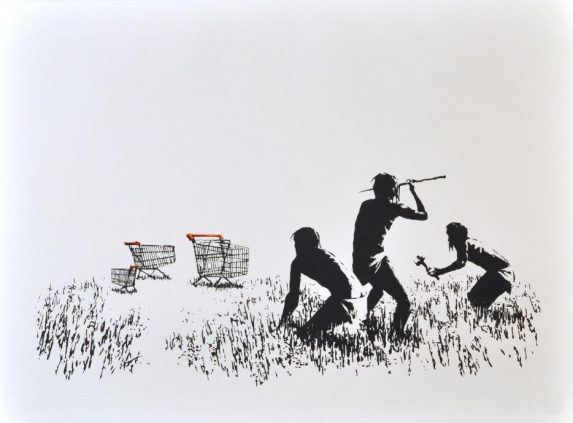 Banksy (b. 1974) Trolleys (Black & White), 2007