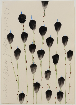 Donald Sultan, Wallflowers, Tempera Drawing