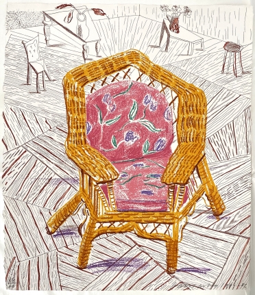 David Hockney, Number One Chair, from Moving Focus, 1985-86, Lithograph and etching