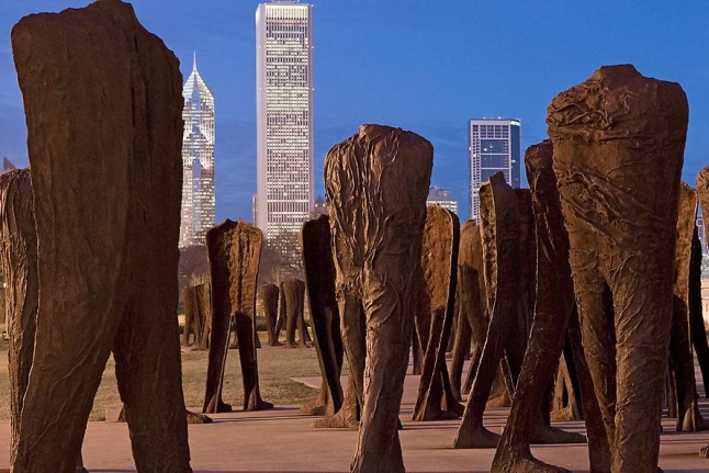 Agora, 2006 Permanent installation of 106 cast iron figures, each approximately 9 feet tall