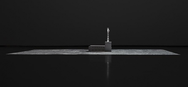 1391, 2007 Digital video projection, 250g paper object, ink jet print, and text