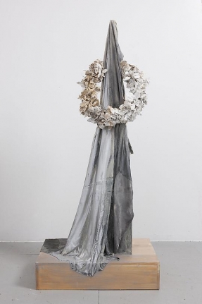 Untitled (Black Fabric & Wreath), 2012