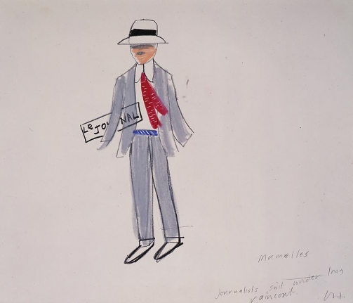 Journalist's Suit Under Long Raincoat from "Les Mamelles de Tiresias", 1980