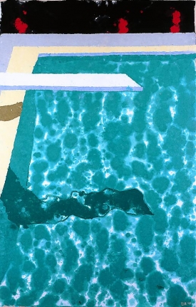 David Hockney Green Pool with Diving Board & Shadow (Paper Pool #3, version K), 1978