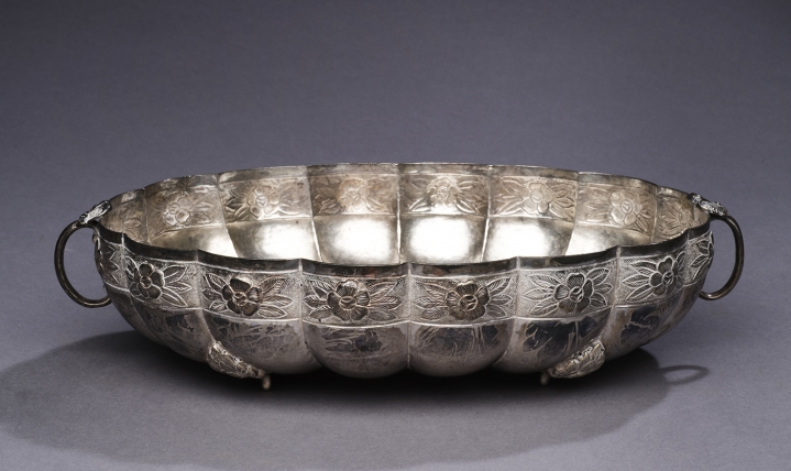 Oval Bowl with Aztec Rose Pattern