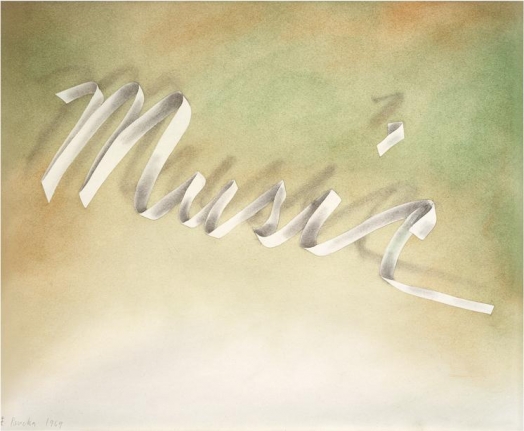 Music, 1969 Pastel and pencil on paper