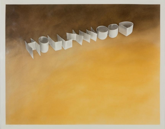 Hollywood, 1970 Gunpowder and pastel on paper