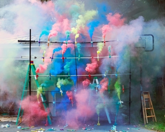 Smoke Bombs 2, 2011. Mounted c-print on 6mm sintra, framed. 48 1/2 x 60 3/4 inches (123.2 x 154.3 cm)