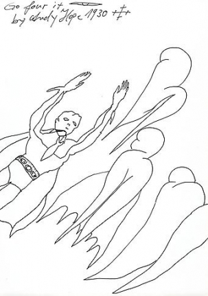 Go Four It, 2007. Ink on paper, 11 x 8-1/2 inches (27.9 x 19.1 cm).