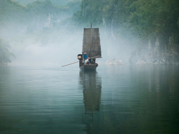 Yishan Island, Mist (Ten Thousand Waves), 2010. Endura Ultra photograph, 70.87 x 94.49 inches (180 x 240 cm). MP 86