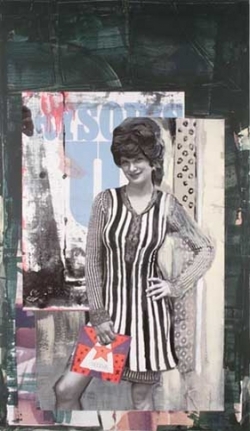 Moskwa Record Cover, 2006. Acrylic and collage on canvas, 98 x 55 inches (248.9 x 139.7 cm).
