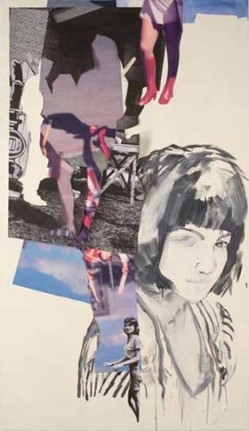 From Nothing to Something, 2006. Acrylic and collage on canvas, 98 x 55 inches (248.9 x 139.7 cm).