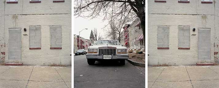 Baltimore Series (Street life/Still Life), 2003. Triptych of digital prints on Hahnemule Photorag 308gms paper
