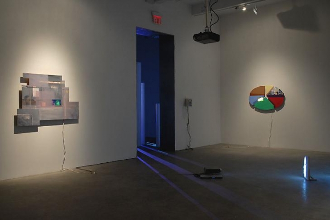 "Cell Phones Diagrams Cigarettes Searches and Scratch Cards," installation view, 2009. Metro Pictures, New York.