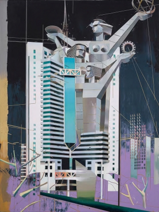 Guangzhou Telecom Building, 2017. Oil on canvas. 200 x 150 cm.