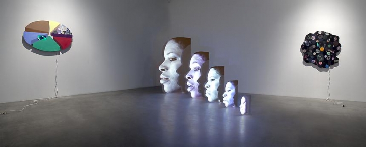 "Cell Phones Diagrams Cigarettes Searches and Scratch Cards," installation view, 2009. Metro Pictures, New York.