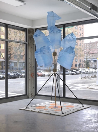 Untitled, 1997. Wood, wire, linen, acrylic paint, plastic bags,