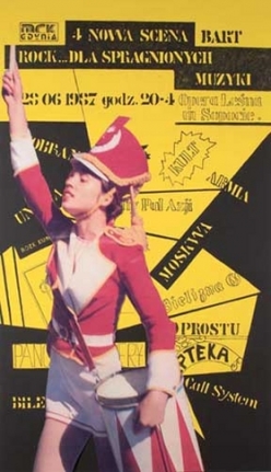 4 Nowa Scena, 2006. Acrylic and collage on canvas, 98 x 55 inches (248.9 x 139.7 cm).