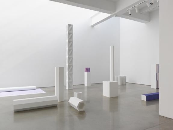 Sara VanDerBeek's exhibition Pieced Quilts, Wrapped Forms