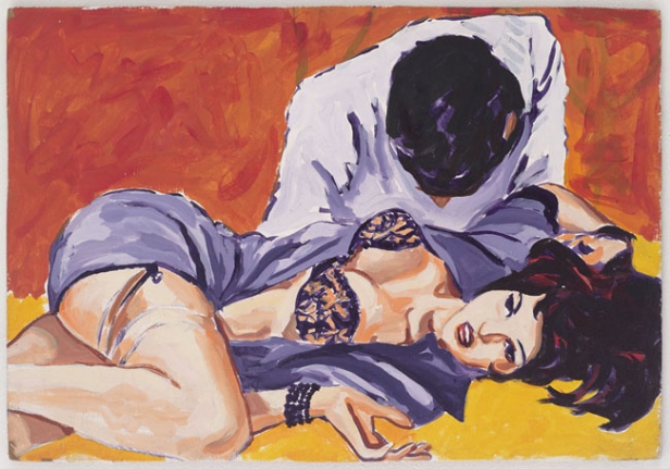 Motel Marriage, 1979. Acrylic on board, 17-1/4 x 24-1/4 inches (42.5 x 60.3 cm). MP 7