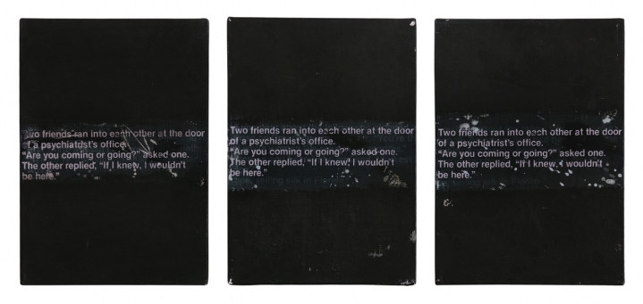 Richard Prince 3 Jokes Painted To Death or 3 Jokes Really Painted, 1987