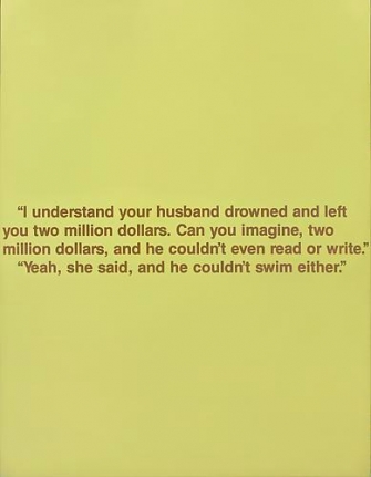 Richard Prince Couldn't Read, Couldn't Write, Couldn't Swim, 1989
