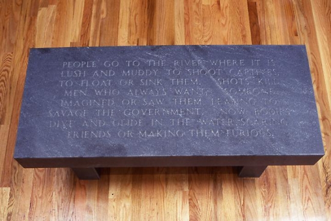 Jenny Holzer, Under a Rock: People go to the river..., 1986