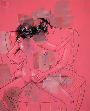 George Condo, Embracing Lovers, 2009