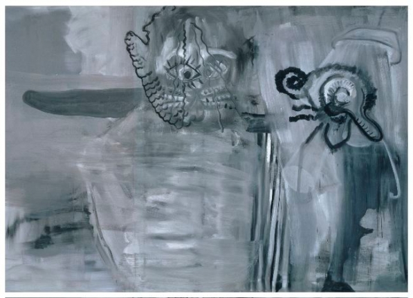 Albert Oehlen, Titanium Cat with Laboratory Tested Animal, 1999