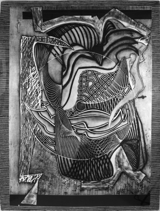 The Funeral, Moby Dick Engravings, 1991, 2 color etching, aquatint, relief, drypoint, carborundum on white TGL handmade paper