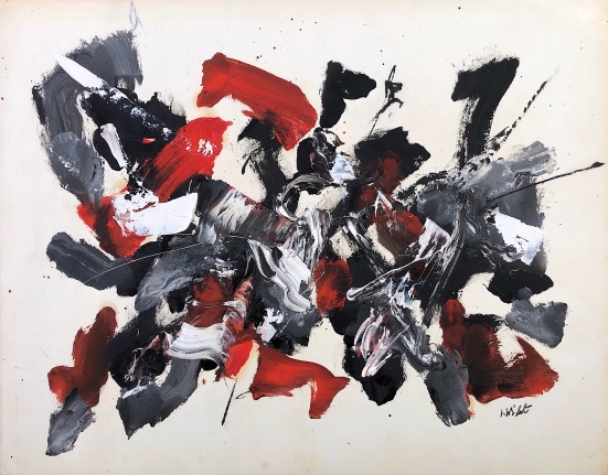 Mixed media John Von Wicht untitled painting VoJo051.