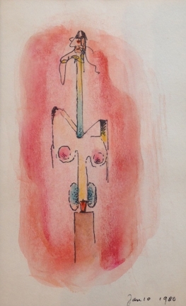 Untitled mixed media painting by Hans Burkhardt.