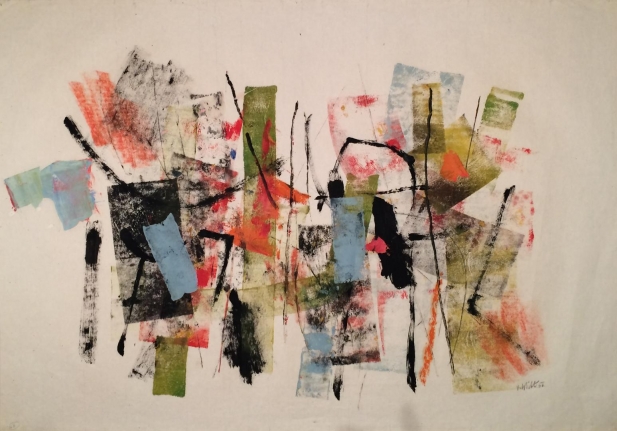 Mixed media John Von Wicht untitled painting VoJo107.