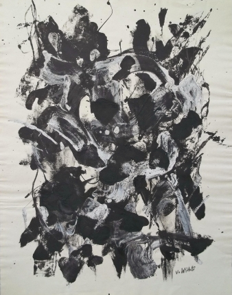 Mixed media John Von Wicht untitled painting VoJo069.