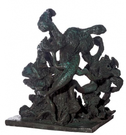 Yulla Lipchitz bronze sculpture entitled "Man, Woman & Creatures".