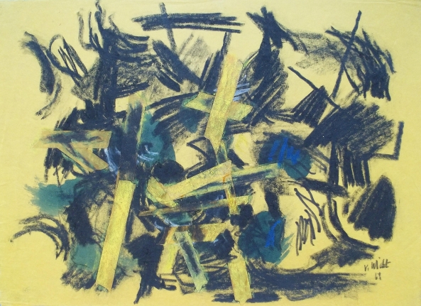 Mixed media John Von Wicht untitled painting VoJo067.