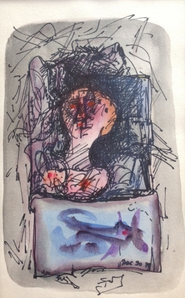 Untitled mixed media painting by Hans Burkhardt.