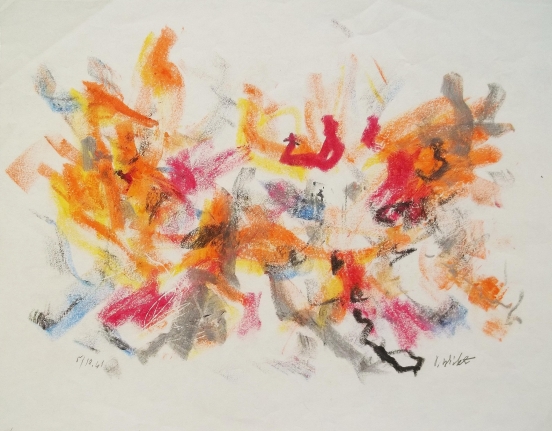 Mixed media John Von Wicht untitled painting VoJo006.