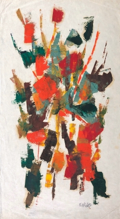 Mixed media John Von Wicht untitled painting VoJo096.