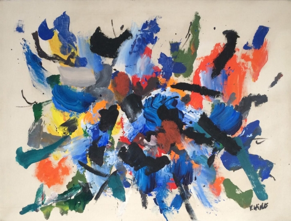 Mixed media John Von Wicht untitled painting VoJo146.