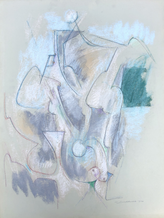 Untitled 1972 abstract pastel by Hans Burkhardt.