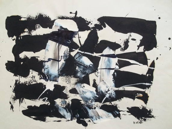 Mixed media John Von Wicht untitled painting VoJo095.