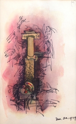 Untitled mixed media painting by Hans Burkhardt.