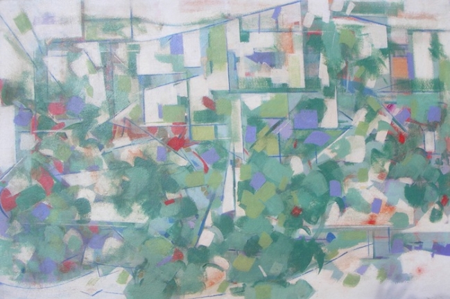 Carl Holty untitled oil painting circa 1947.