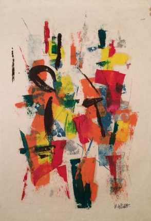 Mixed media John Von Wicht untitled painting VoJo033.