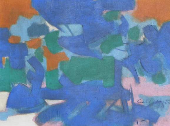 Carl Holty 1955 untitled abstraction painting, HoCa006.